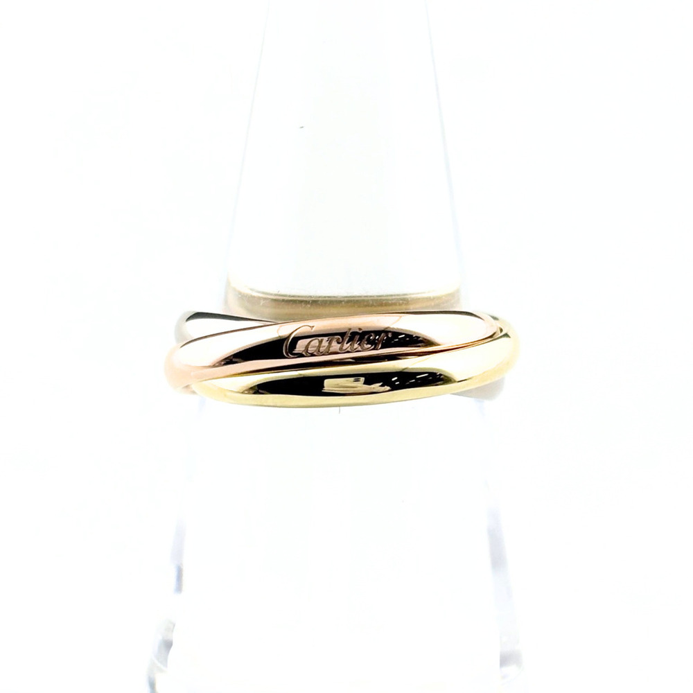 Cartier Trinity ring in yellow gold (YG), pink (PG), and white (WG). Three-co...
